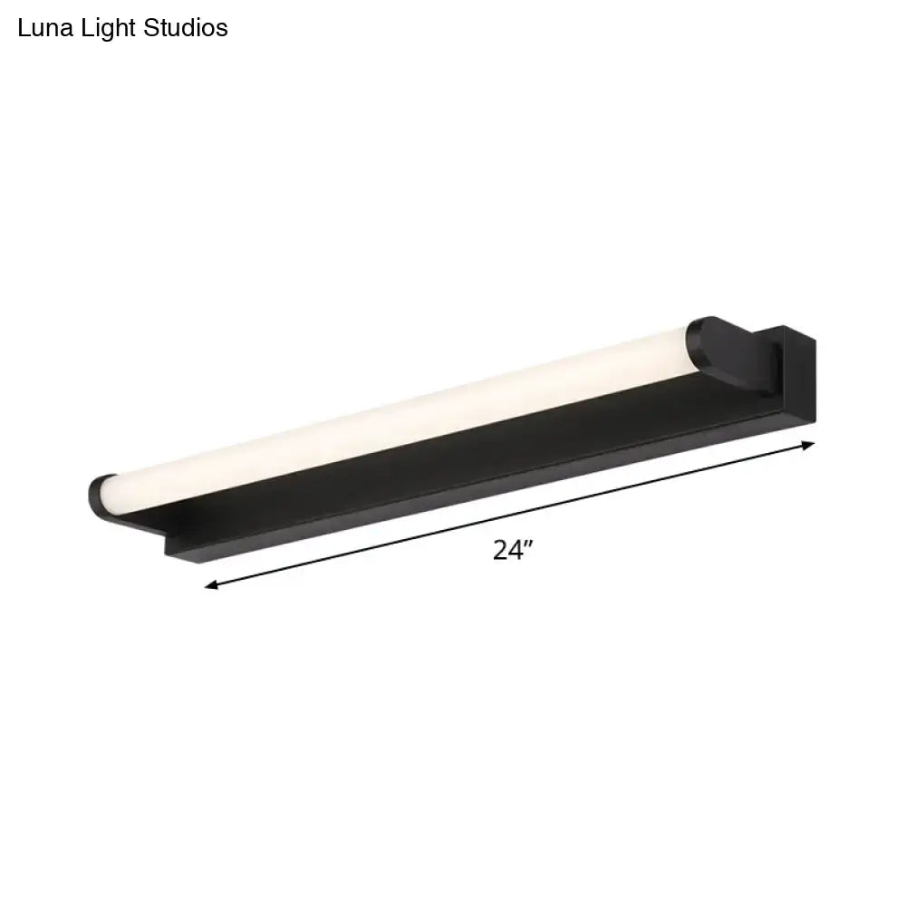 Modern black led vanity sconce bathroom tubular acrylic wall light