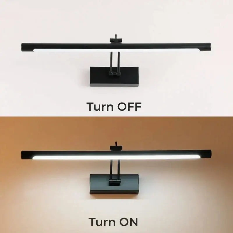Modern black led vanity wall lamp with adjustable arm bathroom
