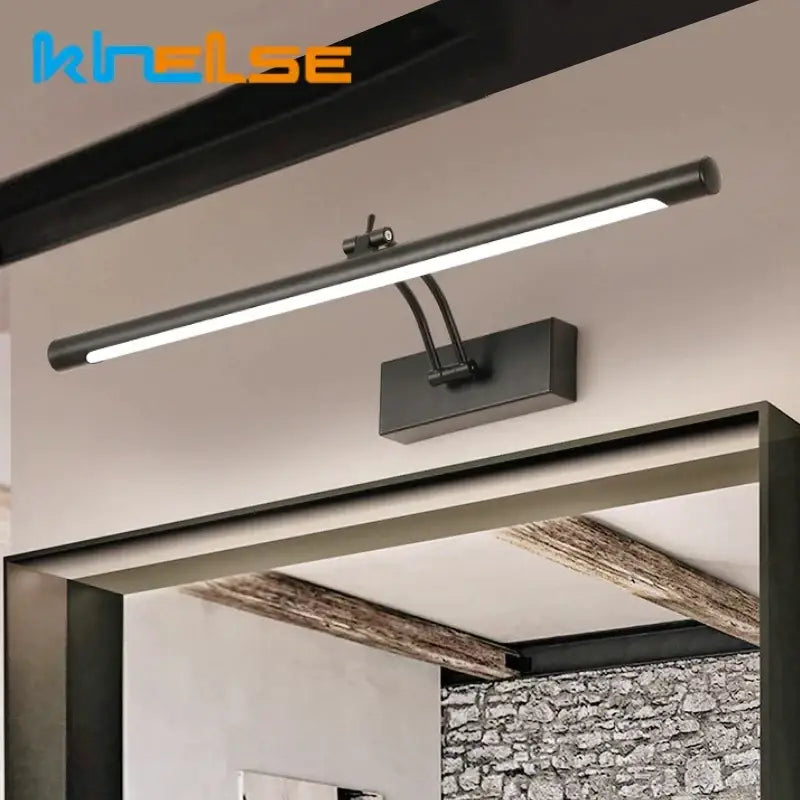 Modern black led vanity wall lamp with adjustable arm bathroom