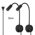 Modern black led wall lamp set 2pcs flexible bedroom reading light