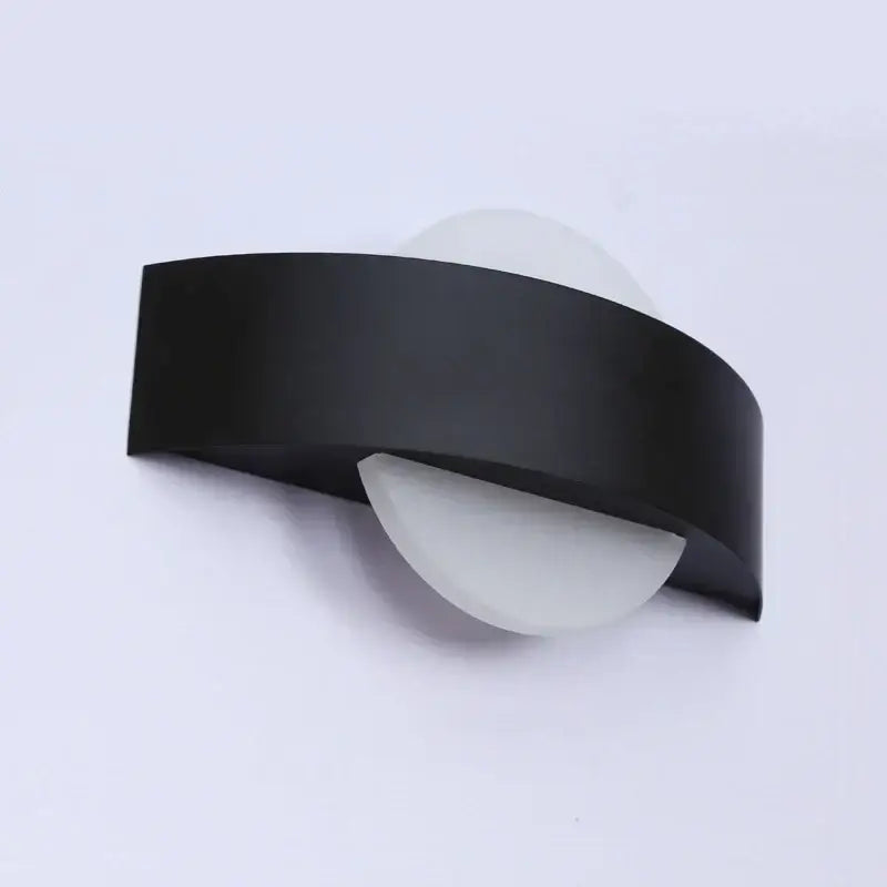 Modern black led wall lamp with frosted glass for bedroom