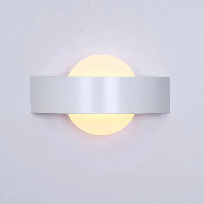 Modern black led wall lamp with frosted glass for bedroom