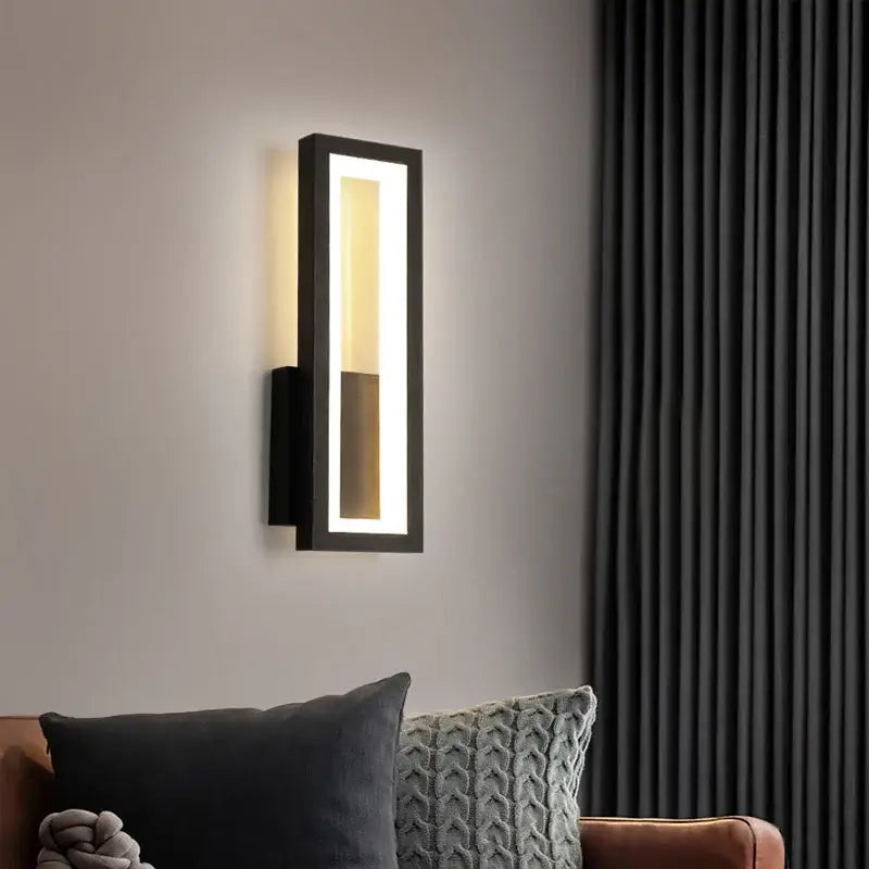 Modern black led wall sconce bedroom vertical light