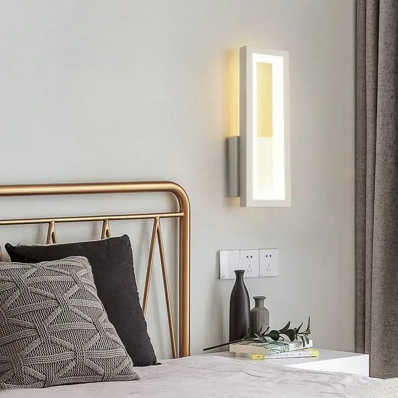 Modern black led wall sconce bedroom vertical light