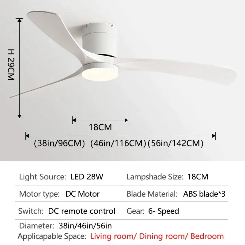Modern black & light wood ceiling fan with remote control bedroom