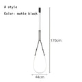 Modern black line chandelier dining room led light strands