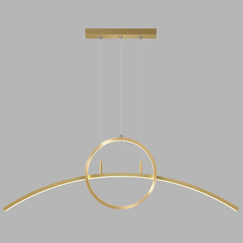 Modern black linear design led light fixture for dining room