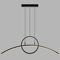 Modern black linear design led light fixture for dining room