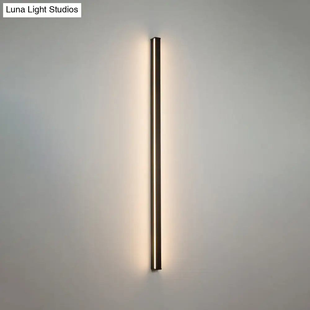Modern black linear flush mount wall sconce – hallway light