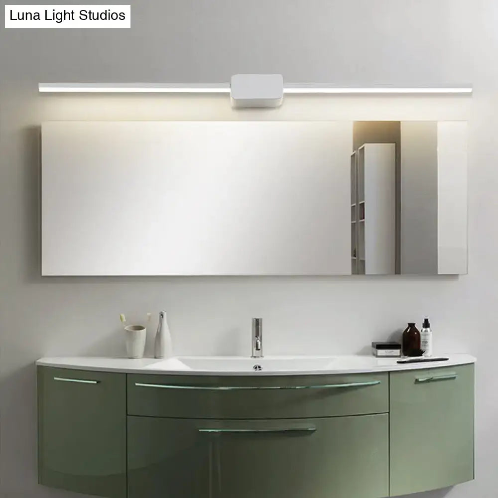 Modern black linear led sconce for bathroom vanity lighting