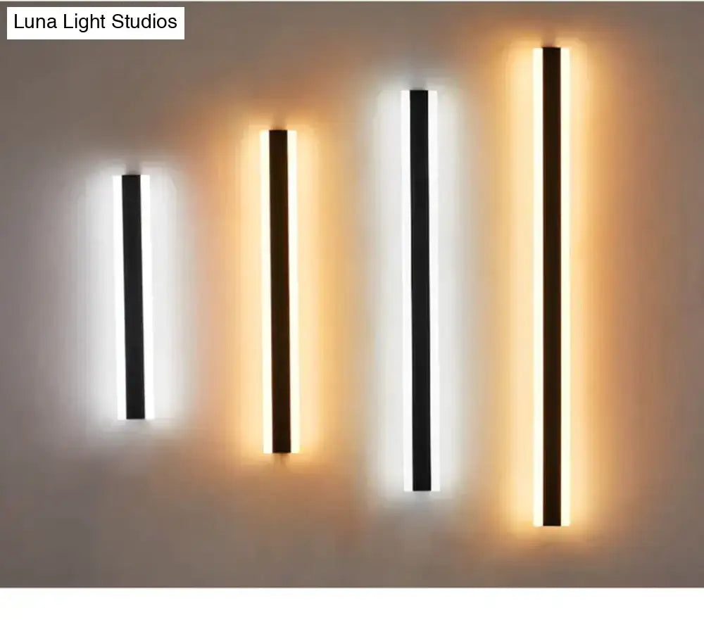 Modern black linear led wall mounted lamp garden outdoor sconce