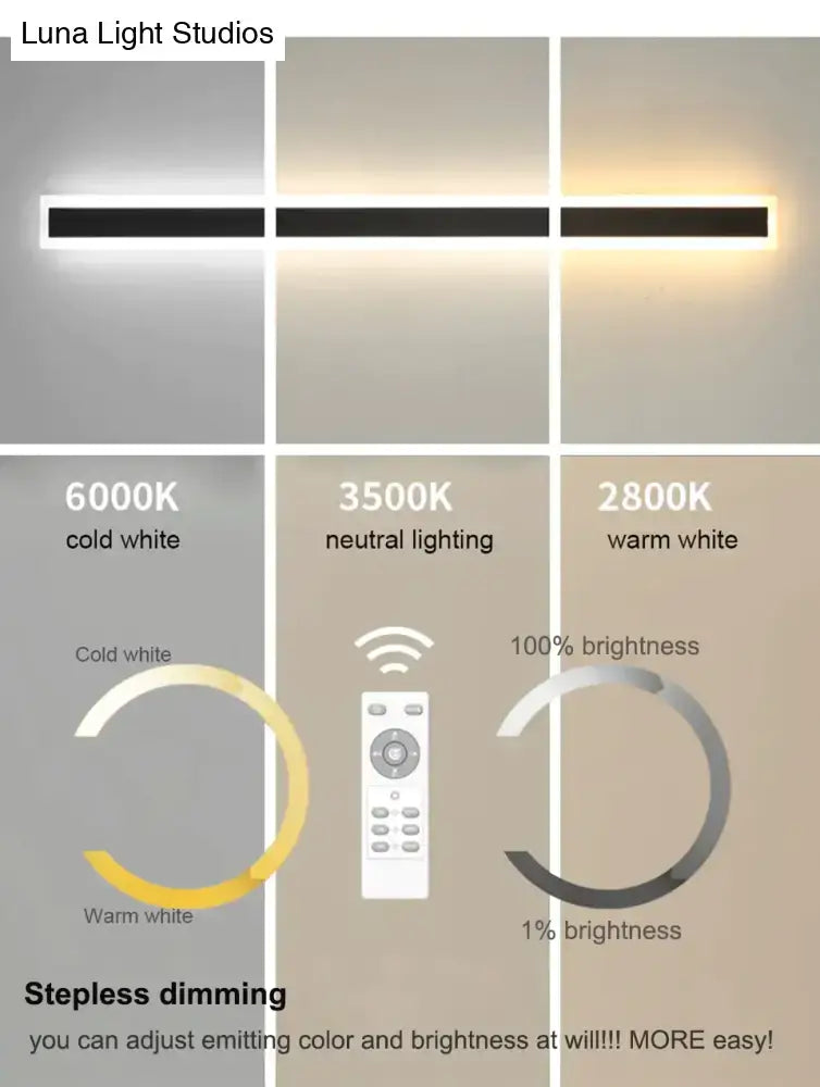 Modern black linear led wall mounted lamp garden outdoor sconce