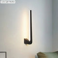 Modern black linear led wall sconce living room direct wired electric