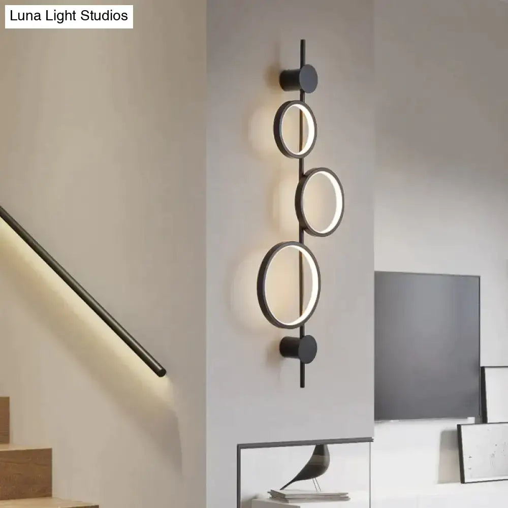 Modern black linear long led wall light living room sconce