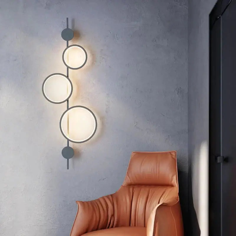 Modern black linear long led wall light living room sconce