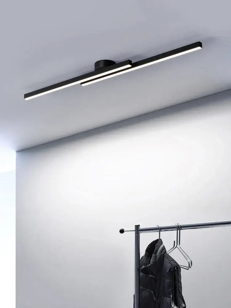 Modern black linear nordic ceiling lamp for living room
