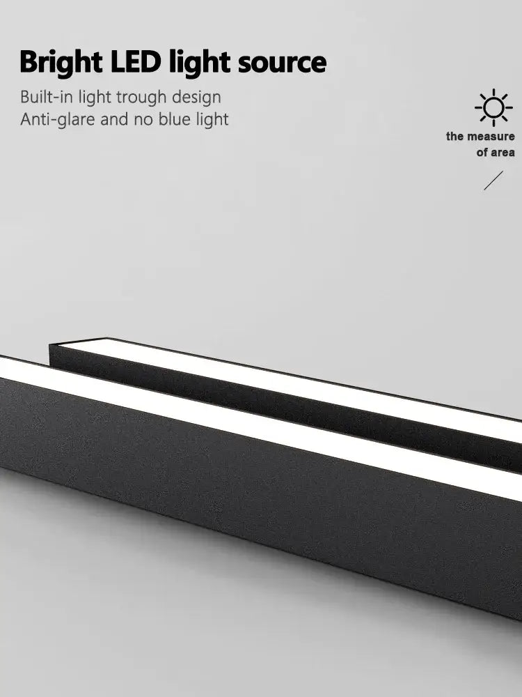Modern black linear nordic ceiling lamp for living room