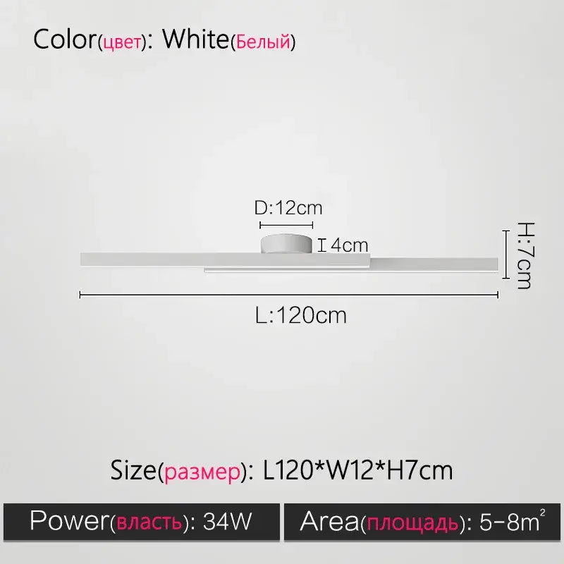 Modern black linear nordic ceiling lamp for living room