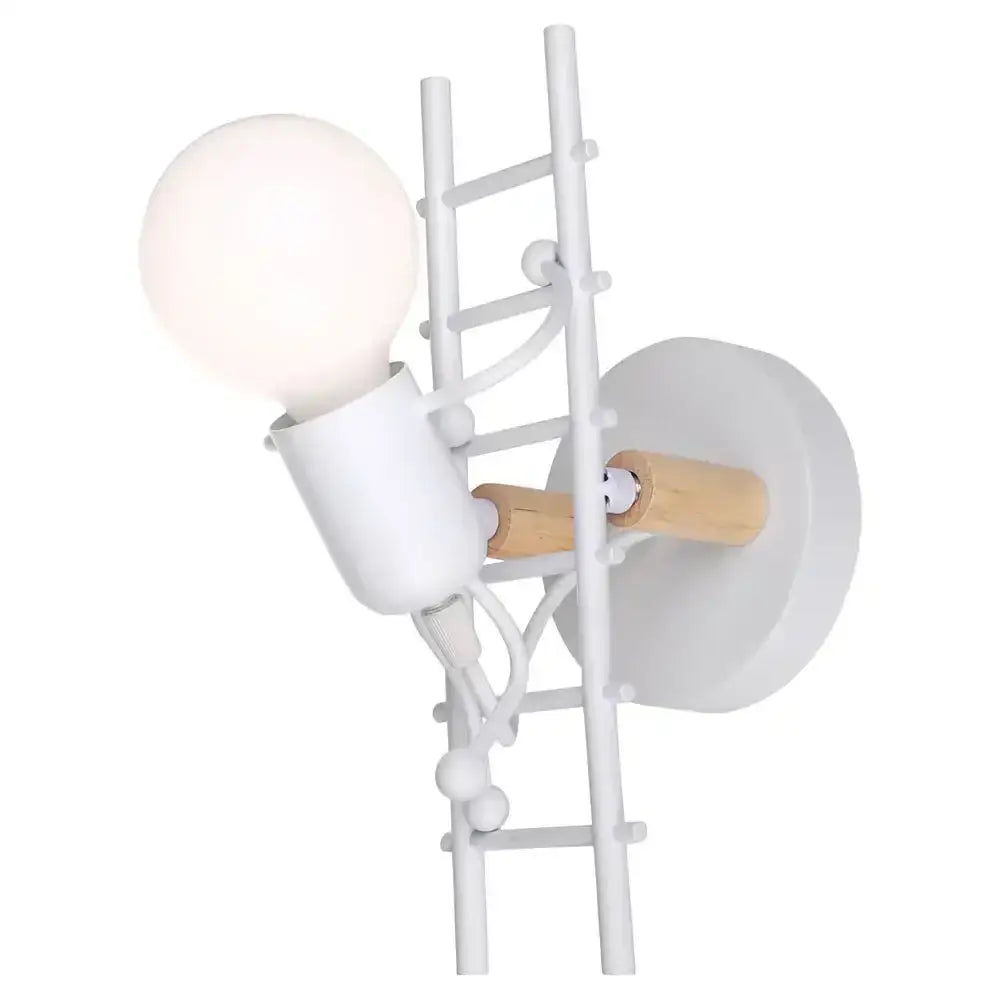 Modern black little man led wall light bedroom figurine sconce