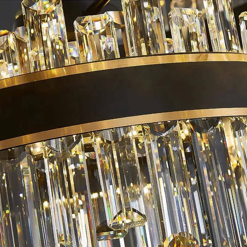 Modern black luxury crystal chandelier – dining room led light