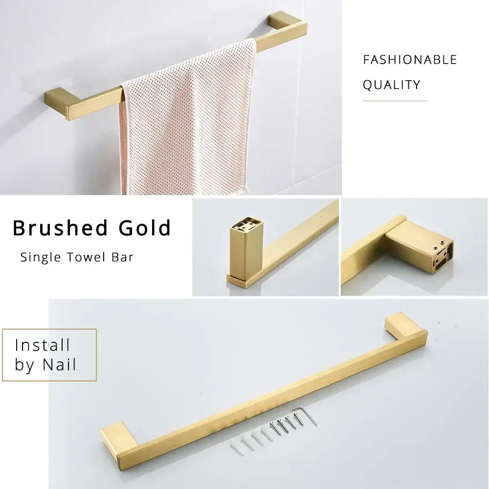 Modern black matte bathroom hardware set – 4 piece decor