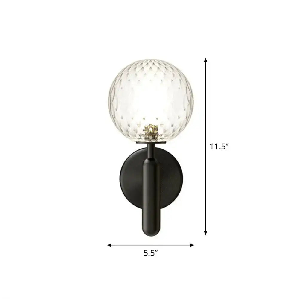 Modern black matte glass globe wall sconce stairs lighting