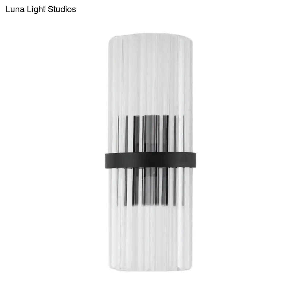 Modern black metal and crystal pipe wall sconce for dining room e12 e14