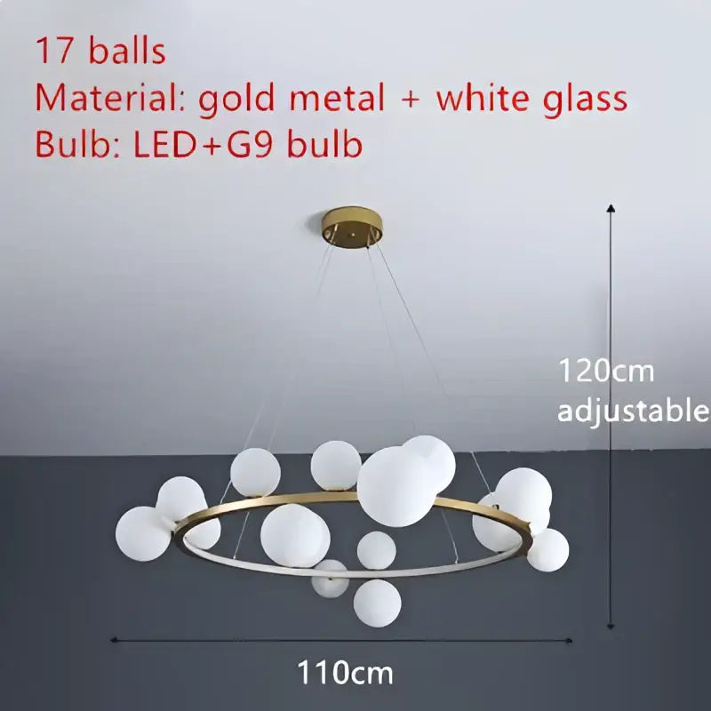 Modern black metal clear glass led chandelier dining room light