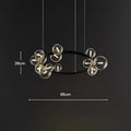 Modern black metal glass ball pendant chandelier dining room