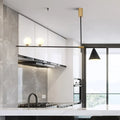 Modern black metal island lamp with opal glass shade kitchen light