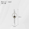 Modern black metal led wall lights bedroom circular ring sconce