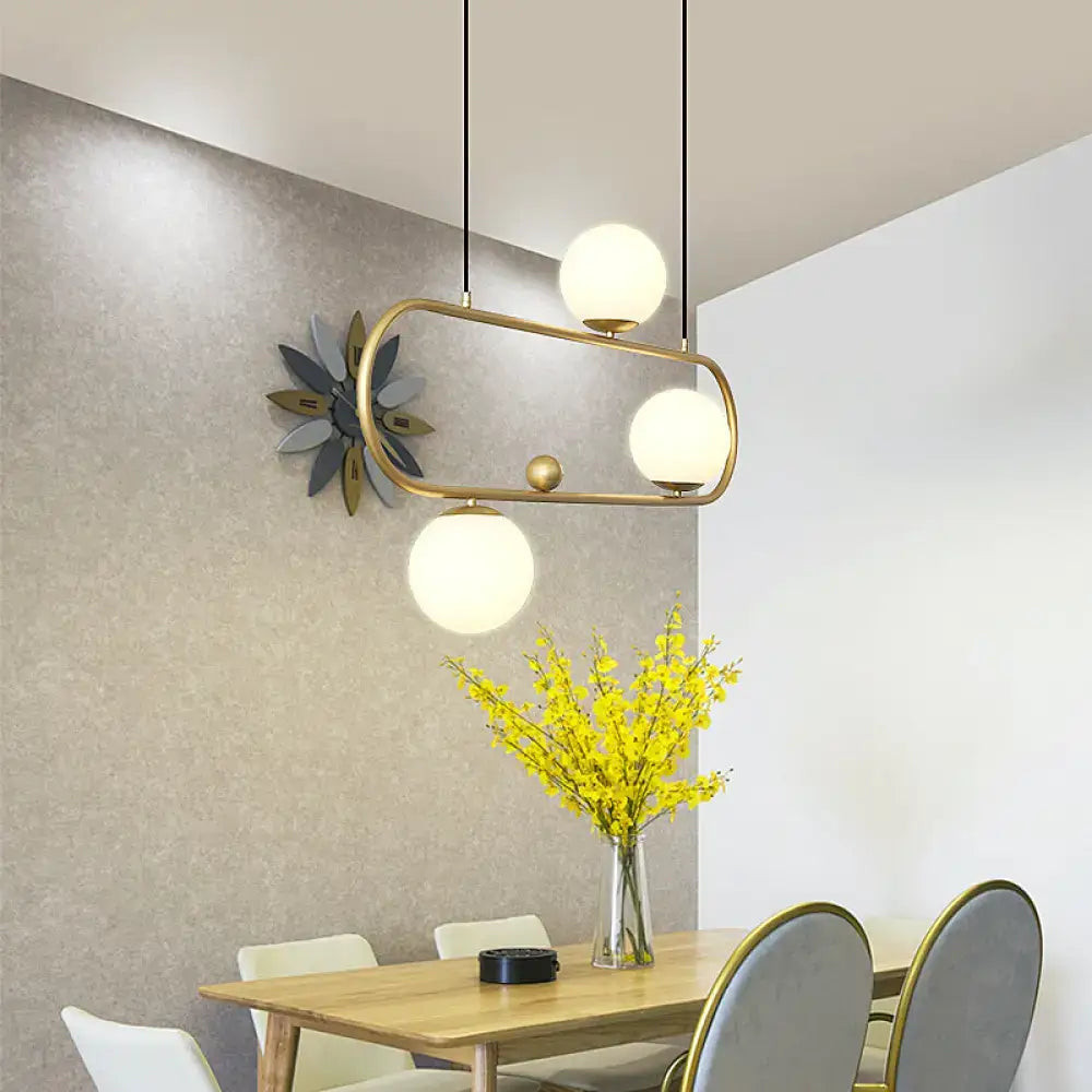 Modern black metal oblong island light – kitchen glass fixture