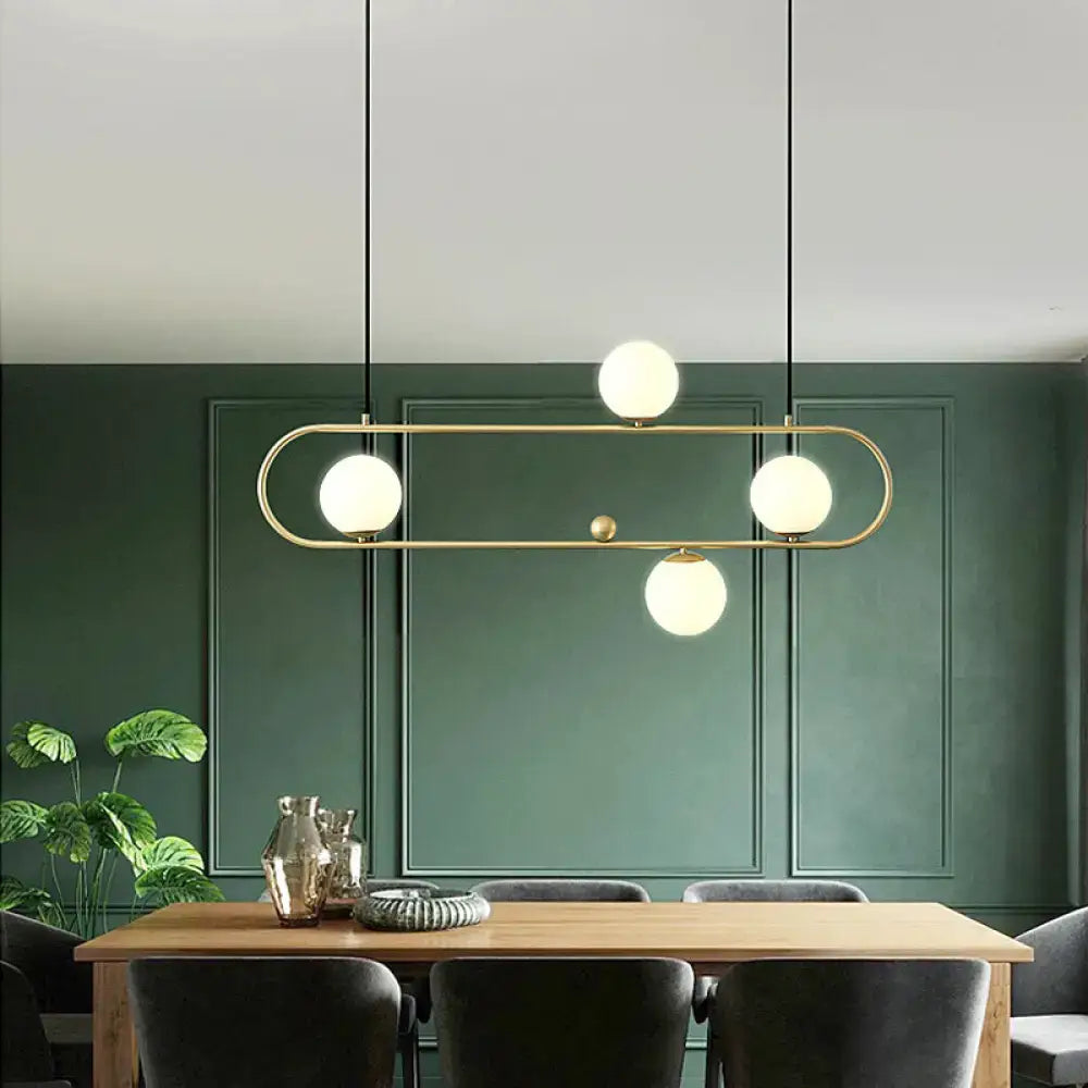 Modern black metal oblong island light – kitchen glass fixture
