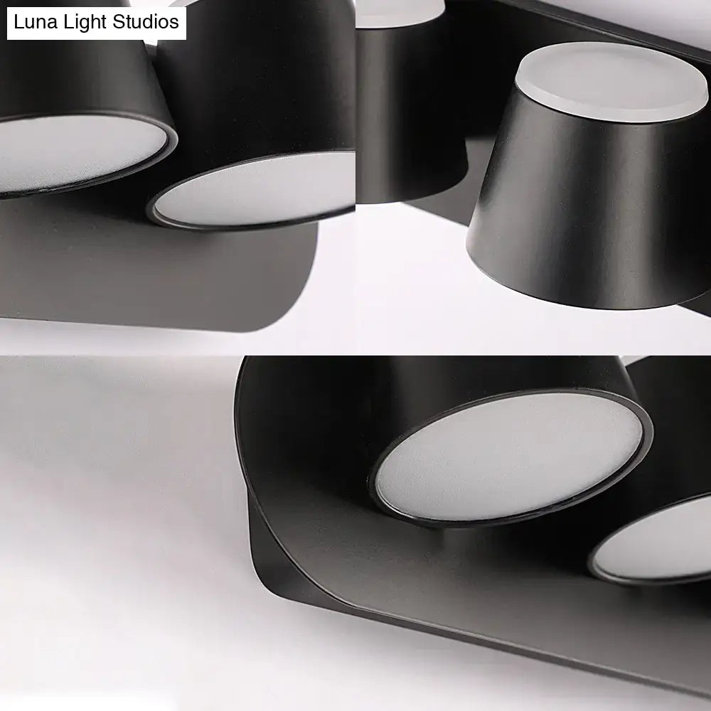 Modern black metal shade wall sconce bedroom vanity fixture