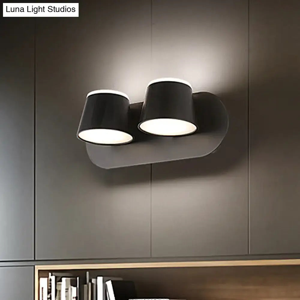 Modern black metal shade wall sconce bedroom vanity fixture