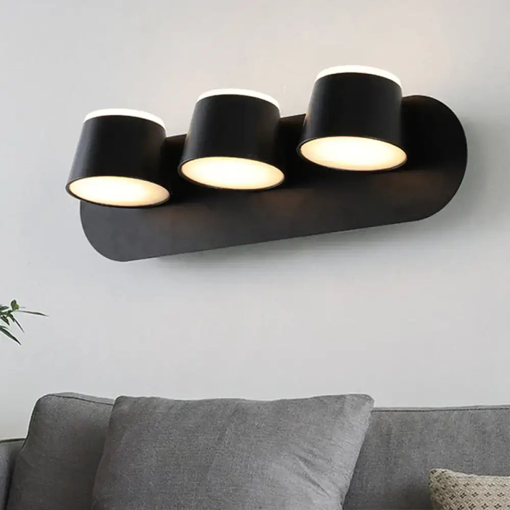 Modern black metal shade wall sconce bedroom vanity fixture