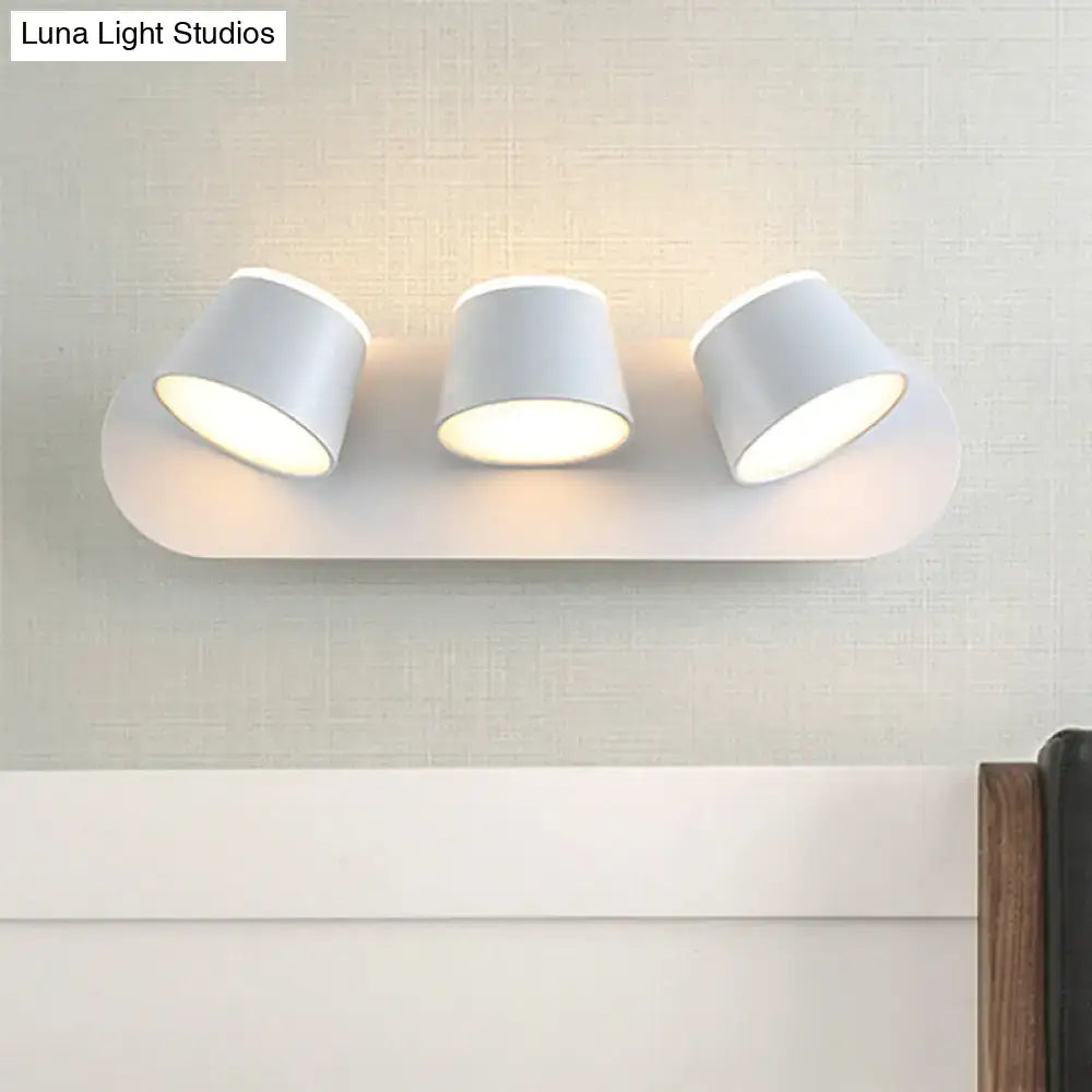 Modern black metal shade wall sconce bedroom vanity fixture