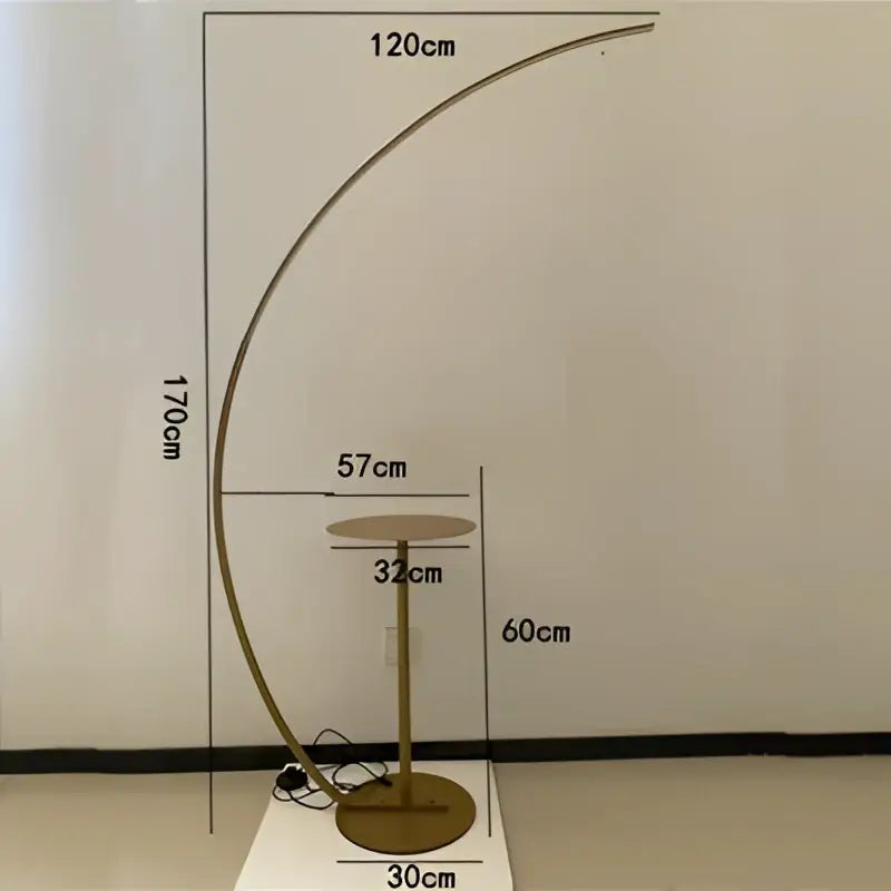 Modern black minimalist arc floor lamp for living room dimmable led