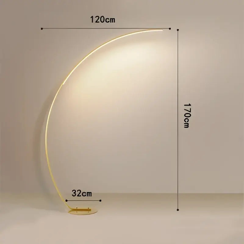 Modern black minimalist arc floor lamp for living room dimmable led