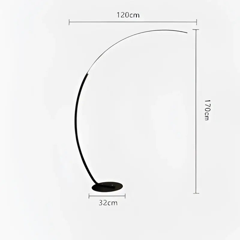 Modern black minimalist arc floor lamp for living room dimmable led