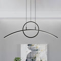 Modern black minimalist arch chandelier dining room 110v-120v light