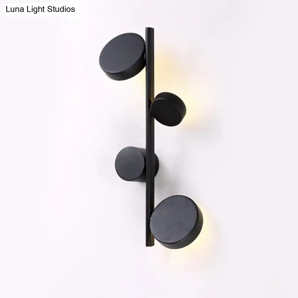 Modern black minimalist circle wall mount led sconce living room