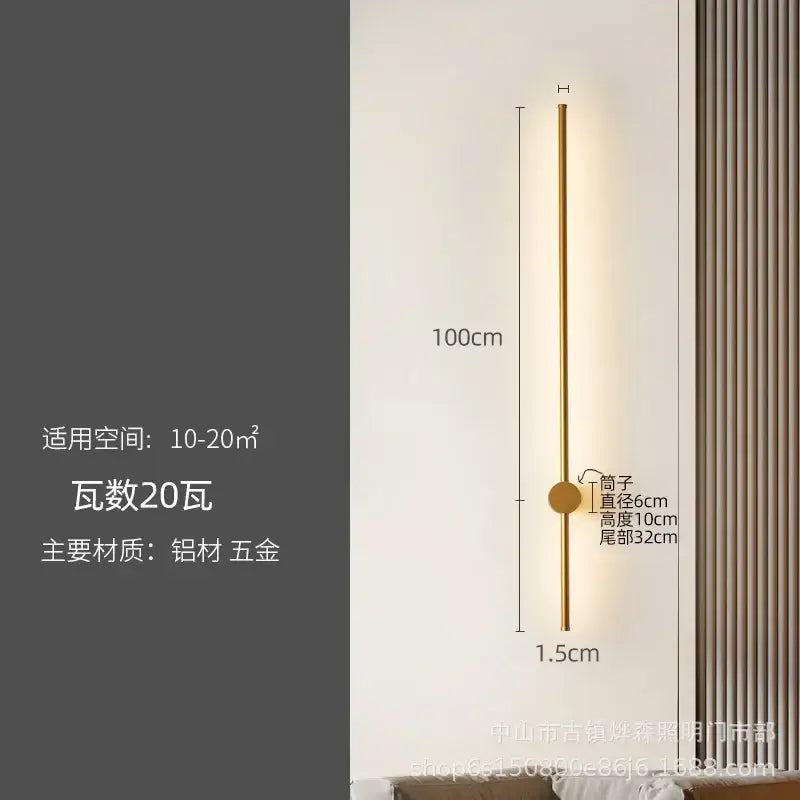 Modern black minimalist decorbites led strip wall lamp staircase light