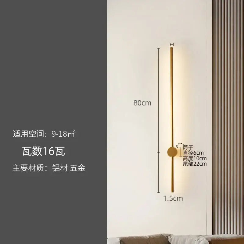 Modern black minimalist decorbites led strip wall lamp staircase light