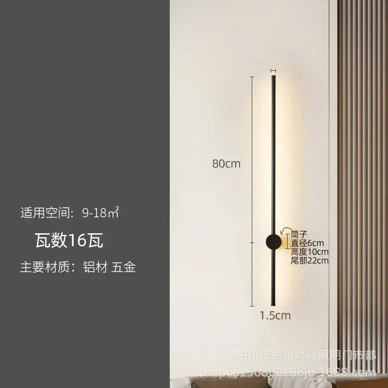 Modern black minimalist decorbites led strip wall lamp staircase light