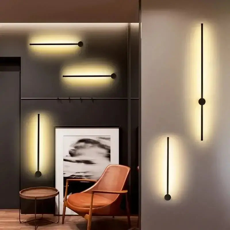 Modern black minimalist decorbites led strip wall lamp staircase light