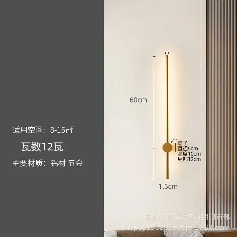 Modern black minimalist decorbites led strip wall lamp staircase light