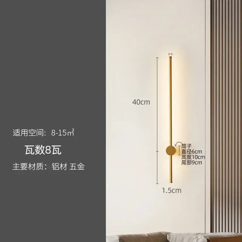 Modern black minimalist decorbites led strip wall lamp staircase light