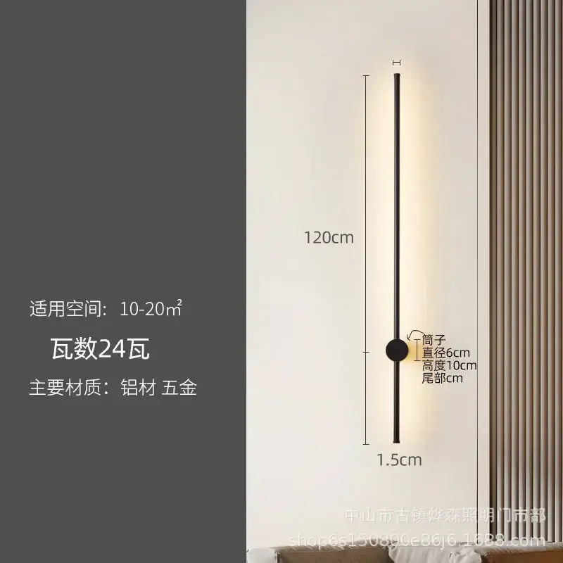 Modern black minimalist decorbites led strip wall lamp staircase light