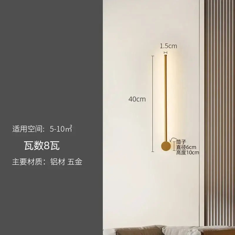 Modern black minimalist decorbites led strip wall lamp staircase light